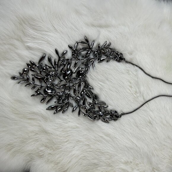 Two Piece Necklace & Earring Set - Enamel & Rhinestone Flower Necklace 16.5 - 20 - Picture 14 of 14